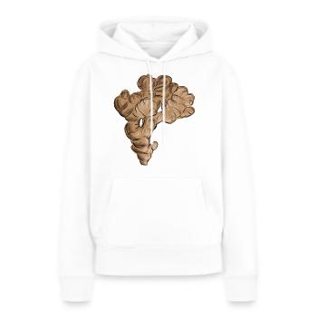 Gingembre, Légumes, Nourriture, Cuisine, Racine de Gingembre - Sweat à capuche Premium bio Femme - blanc - Devant - Julia (174cm)