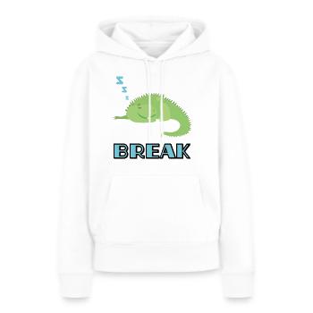 Pause - Sweat à capuche Premium bio Femme - blanc - Devant - Julia (174cm)