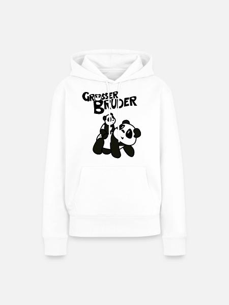 Pandalena Großer Panda Bruder - Frauen Premium Bio Hoodie - Weiß