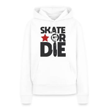 SKATER - Frauen Premium Bio Hoodie - Weiß - Vorne - Julia (174cm)