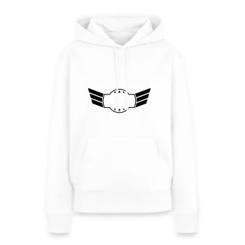 Abzeichen Symbol Personalisiert - Frauen Premium Bio Hoodie - Weiß - Vorne - Julia (174cm)