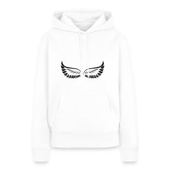 Ailes - Sweat à capuche Premium bio Femme - blanc - Devant - Julia (174cm)