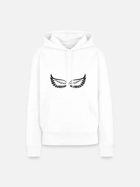 Flügel - Frauen Premium Bio Hoodie - Weiß