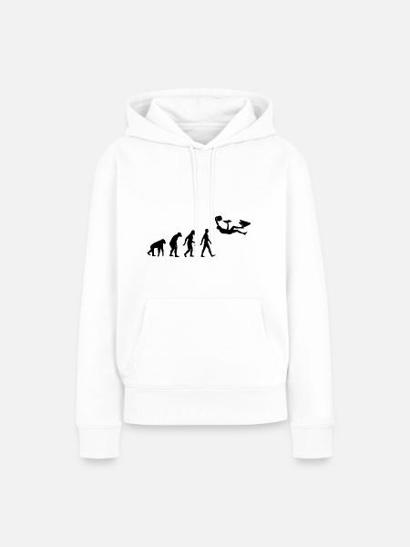 Bouldern Klettern Evolution - Frauen Premium Bio Hoodie - Weiß
