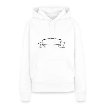 Banner Symbol - Sweat à capuche Premium bio Femme - blanc - Devant - Julia (174cm)