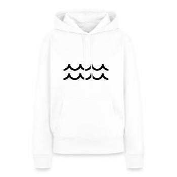 Symbole de vagues symbole de vague - Sweat à capuche Premium bio Femme - blanc - Devant - Julia (174cm)
