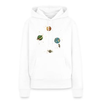 Planète - Sweat à capuche Premium bio Femme - blanc - Devant - Julia (174cm)