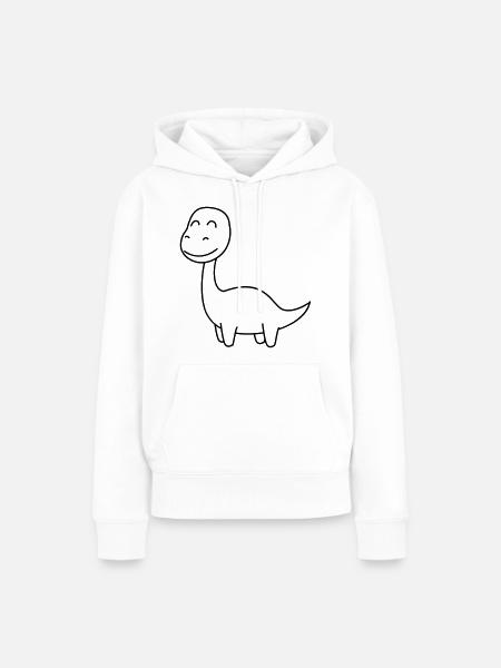Dinosaurier brontosaurus Comic - Frauen Premium Bio Hoodie - Weiß