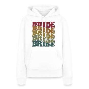 Retro Bride Matching Mariage Couple Fiançailles - Sweat à capuche Premium bio Femme - blanc - Devant - Julia (174cm)
