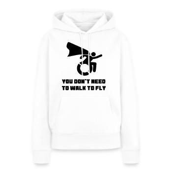 Vous n’avez pas besoin de marcher pour voler # - Sweat à capuche Premium bio Femme - blanc - Devant - Julia (174cm)