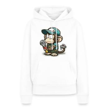 Primate déchirant - Sweat à capuche Premium bio Femme - blanc - Devant - Julia (174cm)