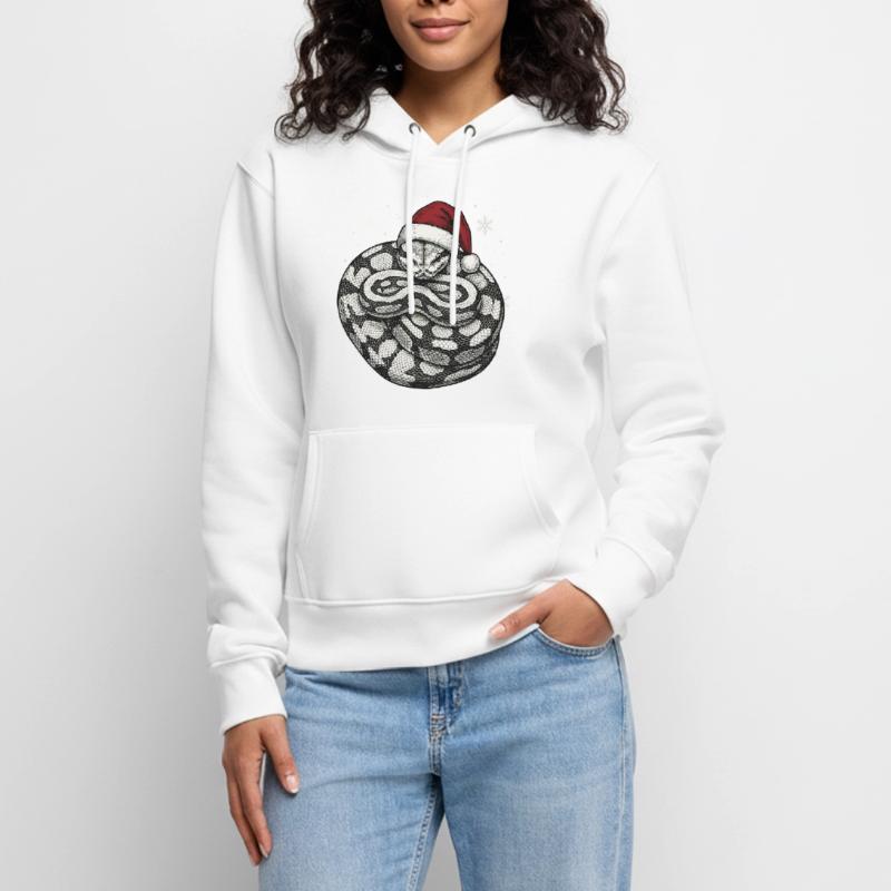 Serpent roi python roi de Noël Python boule Sweat à capuche Premium bio Femme