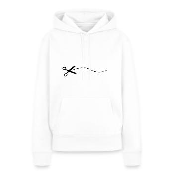 Schere Ausschneiden - Frauen Premium Bio Hoodie - Weiß - Vorne - Julia (174cm)