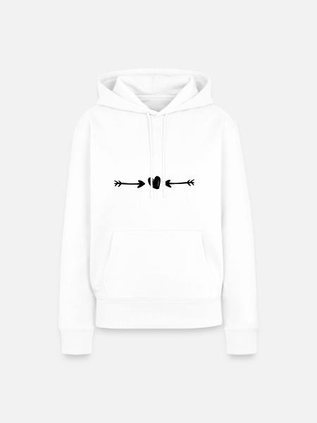 Herz Pfeile - Frauen Premium Bio Hoodie - Weiß