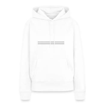Deux lignes - Sweat à capuche Premium bio Femme - blanc - Devant - Julia (174cm)
