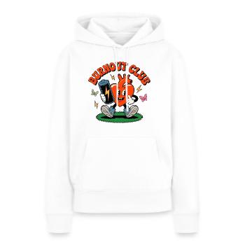 Burnout Club Santé cardiaque Cœur rieur - Sweat à capuche Premium bio Femme - blanc - Devant - Julia (174cm)