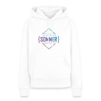 Ich feier den Sommer - Frauen Premium Bio Hoodie - Weiß - Vorne - Julia (174cm)