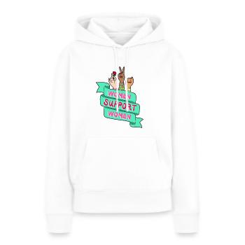 Girls support girls - Frauen Premium Bio Hoodie - Weiß - Vorne - Julia (174cm)