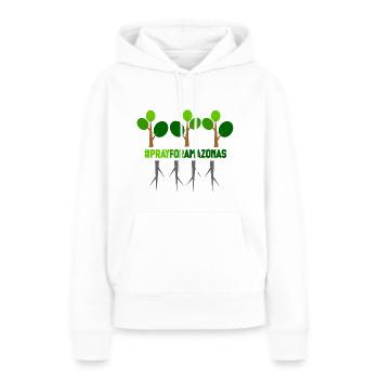 Pray for amazonas 3.0 - Frauen Premium Bio Hoodie - Weiß - Vorne - Julia (174cm)