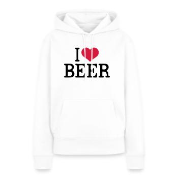 Funny Beer - I love Beer - Frauen Premium Bio Hoodie - Weiß - Vorne - Julia (174cm)