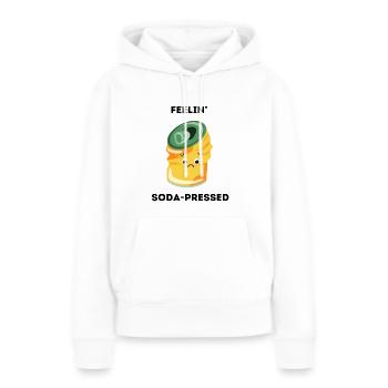 Feelin' soda-pressed - Canette de soda triste - Sweat à capuche Premium bio Femme - blanc - Devant - Julia (174cm)