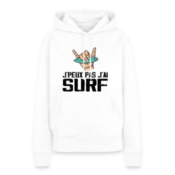 Ich kann nicht surfen - Frauen Premium Bio Hoodie - Weiß - Vorne - Julia (174cm)