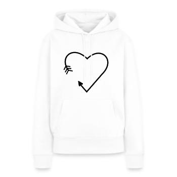 Flèche de la ligne de coeur - Sweat à capuche Premium bio Femme - blanc - Devant - Julia (174cm)