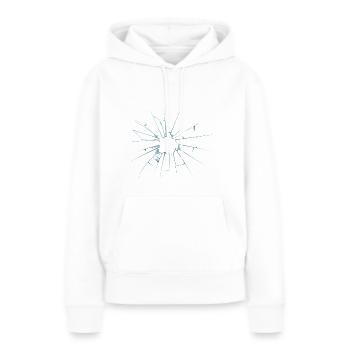 Rupture de verre - Sweat à capuche Premium bio Femme - blanc - Devant - Julia (174cm)