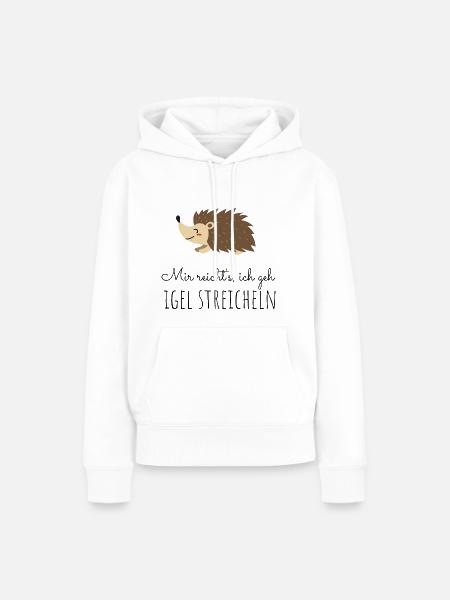 Igel streicheln - Frauen Premium Bio Hoodie - Weiß