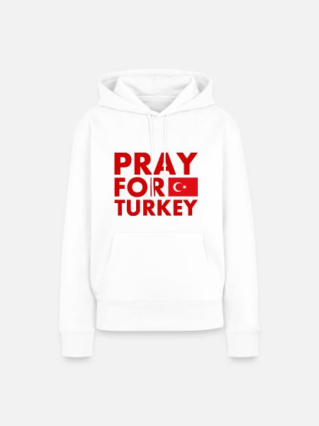 Pray for turkey - Frauen Premium Bio Hoodie - Weiß