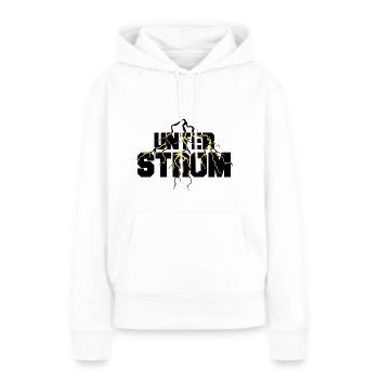 Unter Strom - Frauen Premium Bio Hoodie - Weiß - Vorne - Julia (174cm)