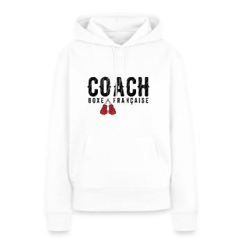 Coach Boxe Française Entraineur de Boxe Française - Sweat à capuche Premium bio Femme - blanc - Devant - Julia (174cm)