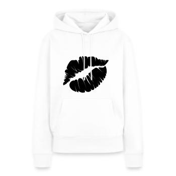 Lèvre - Sweat à capuche Premium bio Femme - blanc - Devant - Julia (174cm)