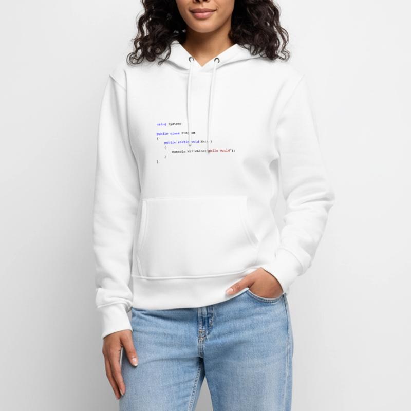 C# .NET Code Hello World Programmierer Geschenk Frauen Premium Bio Hoodie