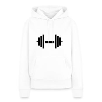 Haltère - Sweat à capuche Premium bio Femme - blanc - Devant - Julia (174cm)