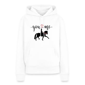 Toi et moi amour de cheval de dressage - Sweat à capuche Premium bio Femme - blanc - Devant - Julia (174cm)
