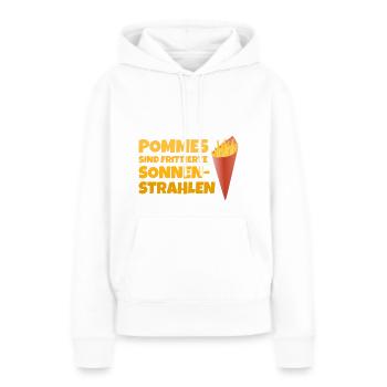 Pommes sind frittierte Sonnenstrahlen - Frauen Premium Bio Hoodie - Weiß - Vorne - Julia (174cm)