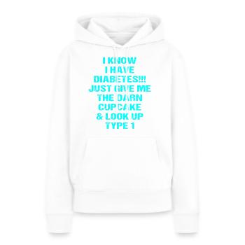 insuline junk - Sweat à capuche Premium bio Femme - blanc - Devant - Julia (174cm)