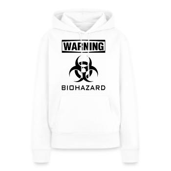 avertissement de risque biologique - Sweat à capuche Premium bio Femme - blanc - Devant - Julia (174cm)