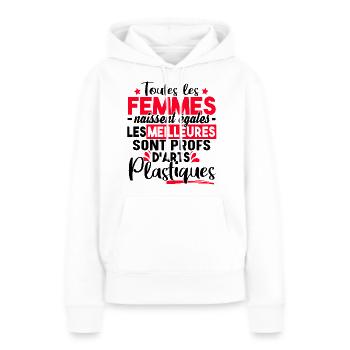 Arts Plastiques Dessin Prof Professeur Métier - Sweat à capuche Premium bio Femme - blanc - Devant - Julia (174cm)