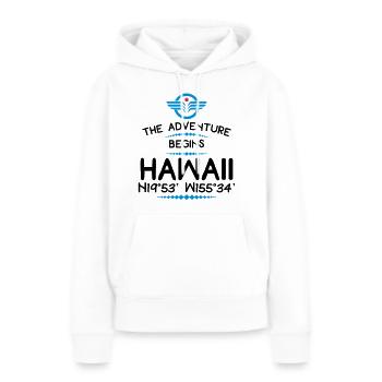 Hawaï - Sweat à capuche Premium bio Femme - blanc - Devant - Julia (174cm)