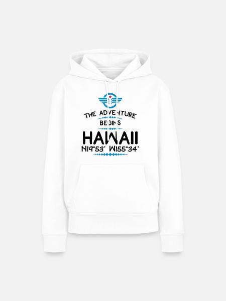 Hawaï - Sweat à capuche Premium bio Femme - blanc