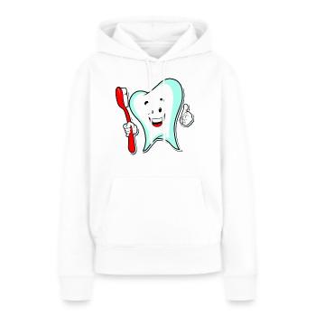zahn - Frauen Premium Bio Hoodie - Weiß - Vorne - Julia (174cm)
