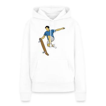 Skateboard Skate Skater - Women’s Premium Organic Hoodie - white - Front - Julia (174cm)