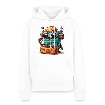 Ingenieur-Bot - Frauen Premium Bio Hoodie - Weiß - Vorne - Julia (174cm)