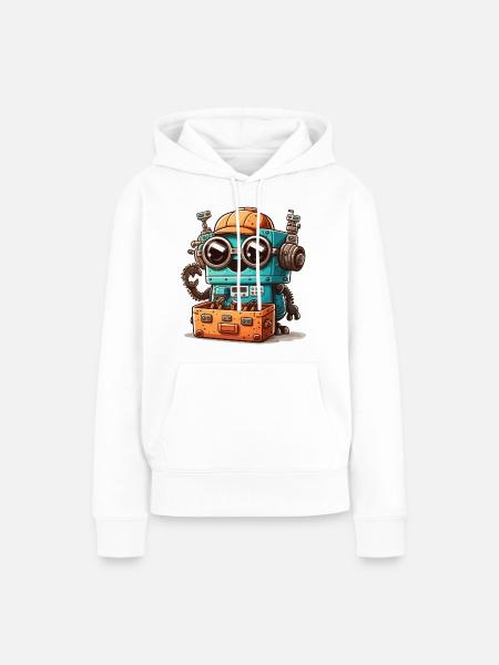 Ingenieur-Bot - Frauen Premium Bio Hoodie - Weiß