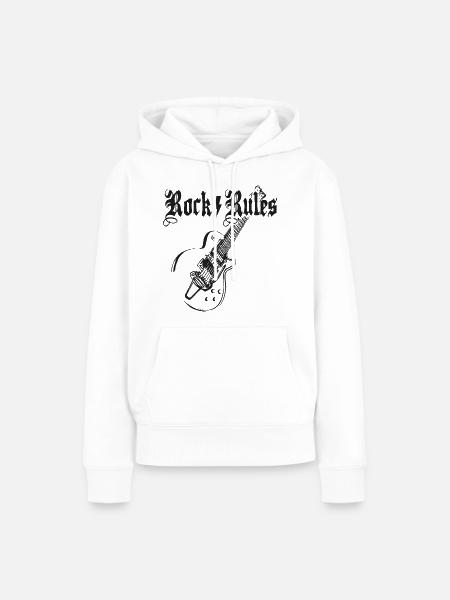 Rock7Regeln Gitarren-Design - Frauen Premium Bio Hoodie - Weiß