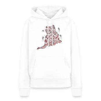Abstrakte Katze Pinselstrich Kunst - Frauen Premium Bio Hoodie - Weiß - Vorne - Julia (174cm)