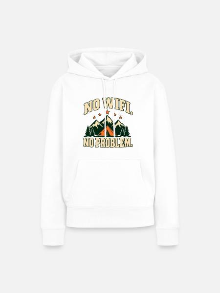 No WiFi. No Problem. – Retro-Campingmotiv - Frauen Premium Bio Hoodie - Weiß