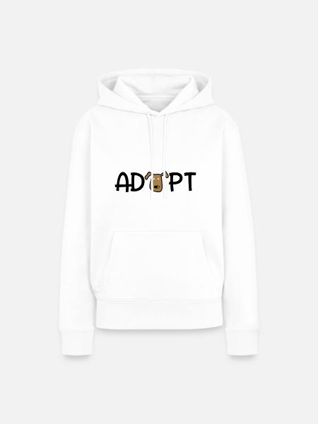 adopt - Frauen Premium Bio Hoodie - Weiß